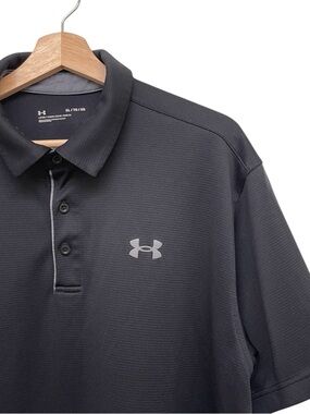 Under Armour Loose Fit Polo Shirt Men's XL Black Performance Athletic Golf Polo
